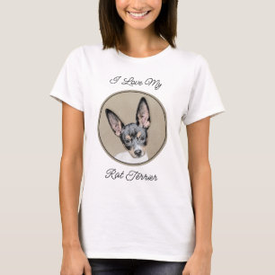 Camiseta Pintura de Rat Terrier - Arte de Cachorro Original