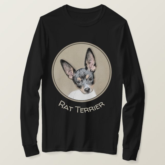 Camiseta Pintura de Rat Terrier - Arte de Cachorro Original (Frente do Design)