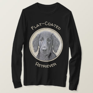 Camiseta Pintura De Retriever Revestida Plana - Arte De Cã