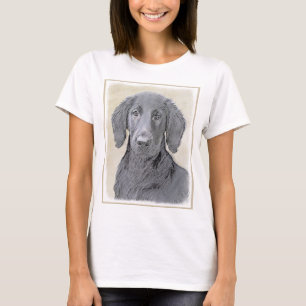Camiseta Pintura De Retriever Revestida Plana - Arte De Cã