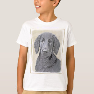Camiseta Pintura De Retriever Revestida Plana - Arte De Cão