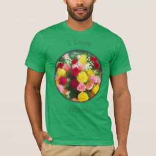 Camiseta Pintura de Rose Bouquet - Arte Flor Original Custa