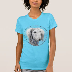 Camiseta Pintura de Saluki (Prata) - Arte de Cachorro Origi