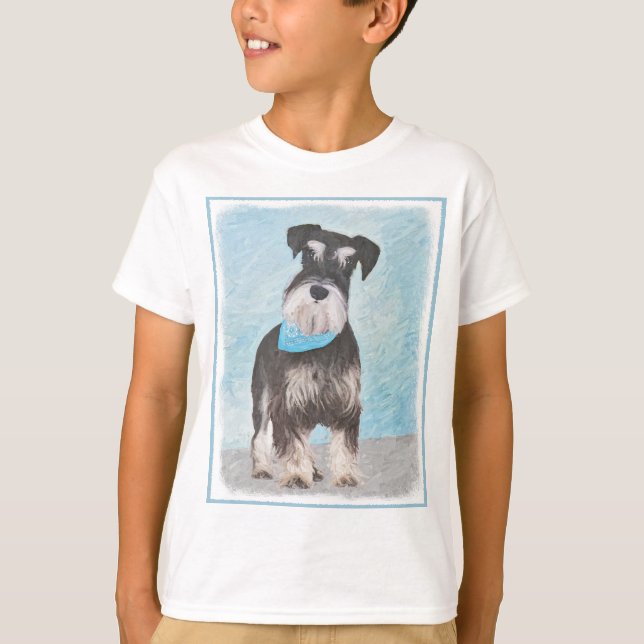 Camiseta Pintura de Schnauzer (Miniatura) - Cachorro Origin (Frente)