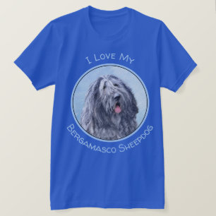 Camiseta Pintura de Sheepdog Bergamasco - Cachorro Original