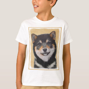 Camiseta Pintura de Shiba Inu (Preto e Marrom) - Arte Canin