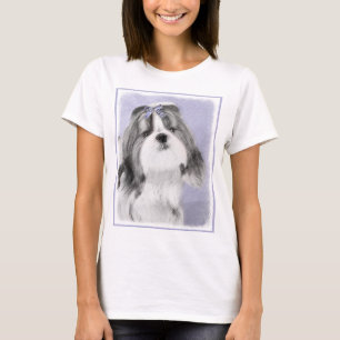 Camiseta Pintura de Shih Tzu - arte original bonito do cão