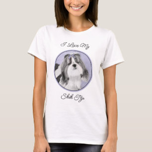 Camiseta Pintura de Shih Tzu - Arte Original de Cachorro Fo