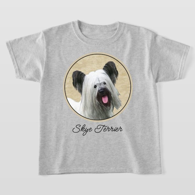Camiseta Pintura de Skye Terrier - Arte de Cachorro Origina (Postura )