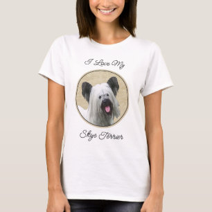 Camiseta Pintura de Skye Terrier - Arte Original de Cachorr