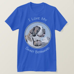 Camiseta Pintura de St Bernard - arte original bonito do