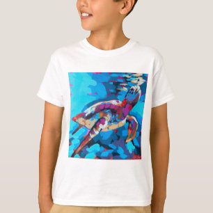 Camiseta Pintura de Tartaruga Marinha - Decoração de Casa d