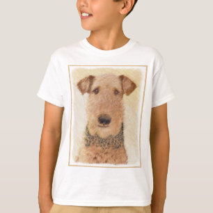 Camiseta Pintura de Terrier Airedale - Arte original cômoda