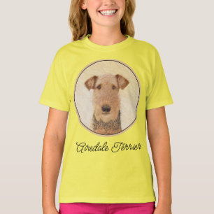 Camiseta Pintura de Terrier Airedale - Arte Original Custa 