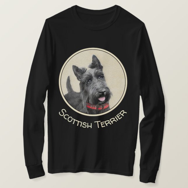 Camiseta Pintura de Terrier escocês - Arte de cachorro orig (Frente do Design)