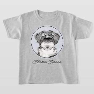 Camiseta Pintura de Terrier Tibetano - Arte de cão original