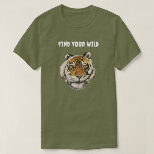 Camiseta Pintura de Tigre, olhando para a câmera personaliz