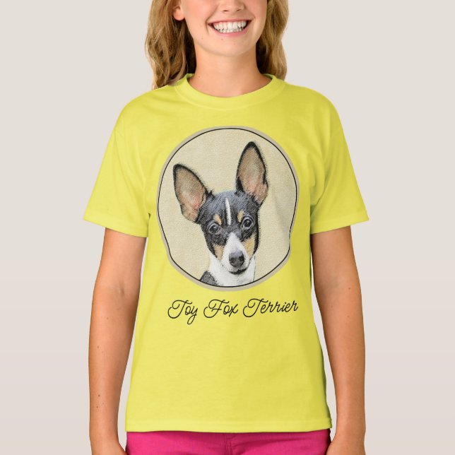 Camiseta Pintura de Toy Fox Terrier - Cachorro Original Cac (Frente)