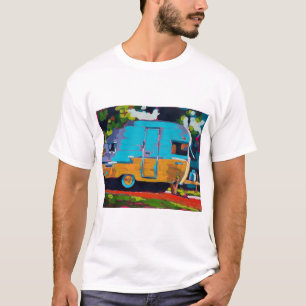 Camiseta Pintura de Trailer de Camping - Presente para Aman