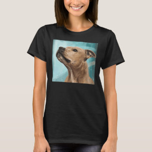 Camiseta Pintura De Um Belo Touro Castanho Olhando Para Den
