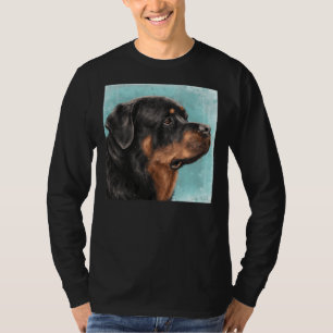 Camiseta Pintura De Um Rottweiler Adorável Do Lado L