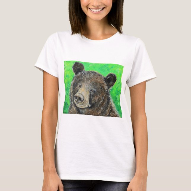 Camiseta Pintura de Urso Marrom (Frente)