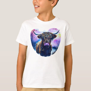 Camiseta Pintura de Vaca em Forma de Coração abstrato
