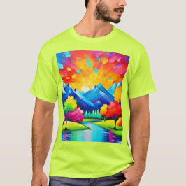 Camiseta Pintura de visão de vale vibrante