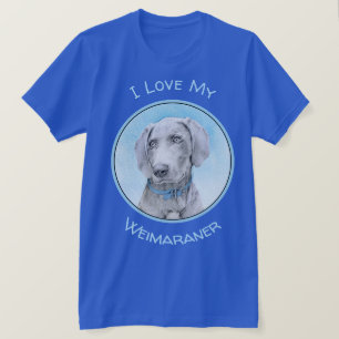 Camiseta Pintura de Weimaraner - Arte de Cachorro Original