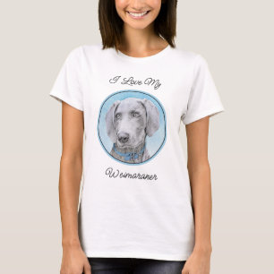 Camiseta Pintura de Weimaraner - Arte Original de Cachorro