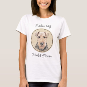 Camiseta Pintura de Welsh Terrier - Arte Original de Cachor