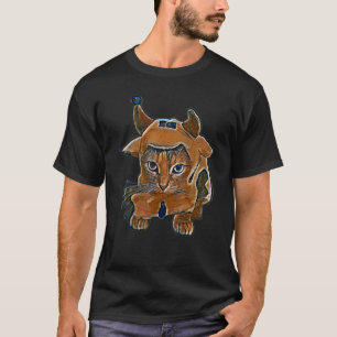 Camiseta Pintura Digital Abstrato De Um Gato 18