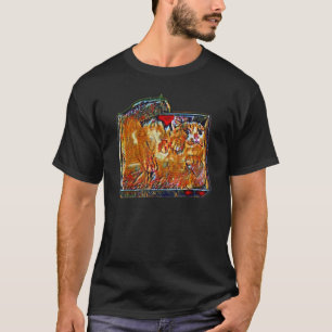Camiseta Pintura Digital Abstrato De Um Gato 19