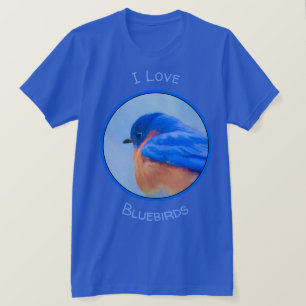 Camiseta Pintura do Bluebird - arte original do pássaro