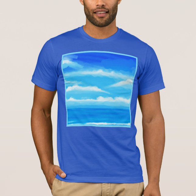 Camiseta Pintura do céu azul majestoso (Frente)