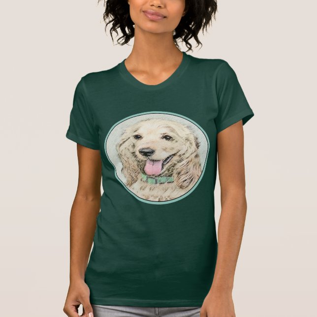 Camiseta Pintura do Cocker Spaniel Buff - Arte Original par (Frente)
