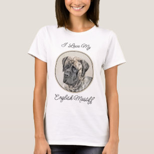 Camiseta Pintura do Mastiff Inglês (Brindle) - Arte Canina