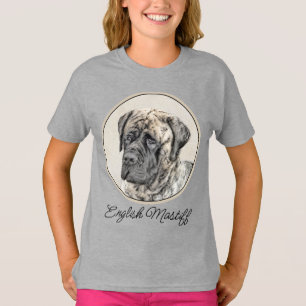 Camiseta Pintura do Mastiff Inglês (Brindle) - Arte Canina