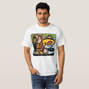 Camiseta Pintura do Médio do século moderno Abstrato da máq