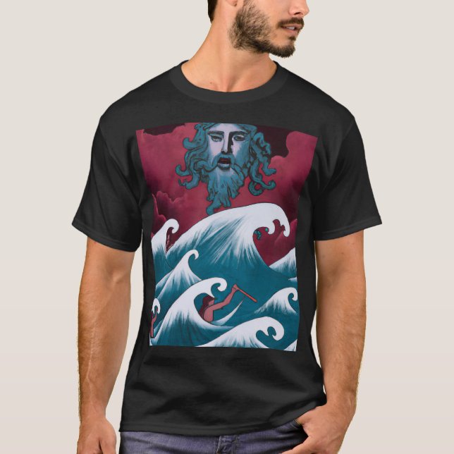 Camiseta Pintura do óleo de Crimson Neptune (Frente)