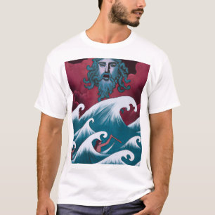 Camiseta Pintura do óleo de Crimson Neptune