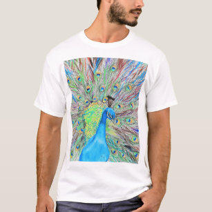 Camiseta Pintura do Peacock de Aquarela