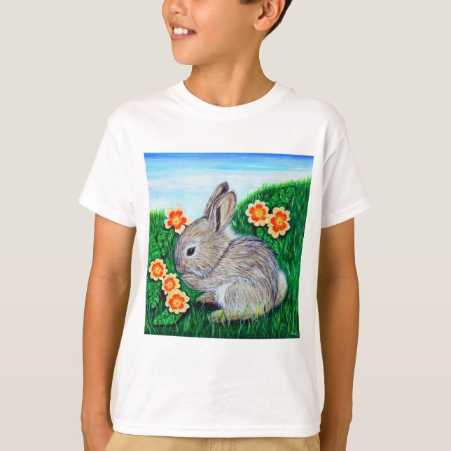 Camiseta Pintura do Rabbit Springtime (Frente)