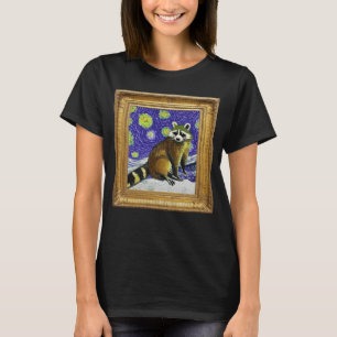 Camiseta Pintura do Trabalho de arte Raccoon