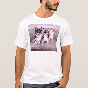 Camiseta Pintura dos Corgis de Galês do Pembroke