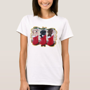 Camiseta Pintura dos filhotes de cachorro do Natal de