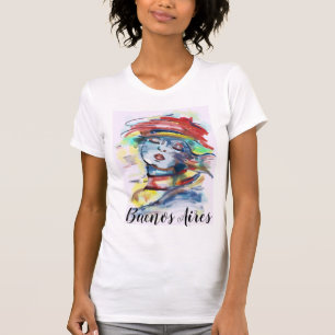 Camiseta Pintura dramática da mulher de Buenos Aires