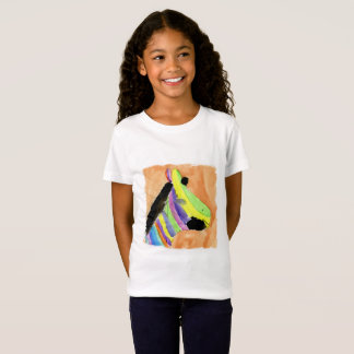 Camiseta Pintura em aquarela com Rainbow Zebra