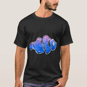 Camiseta Pintura em aquarela de peixe submarino azul