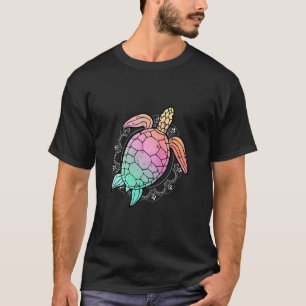 Camiseta Pintura em Aquarela de Tartaruga Marinha Rosa Lega